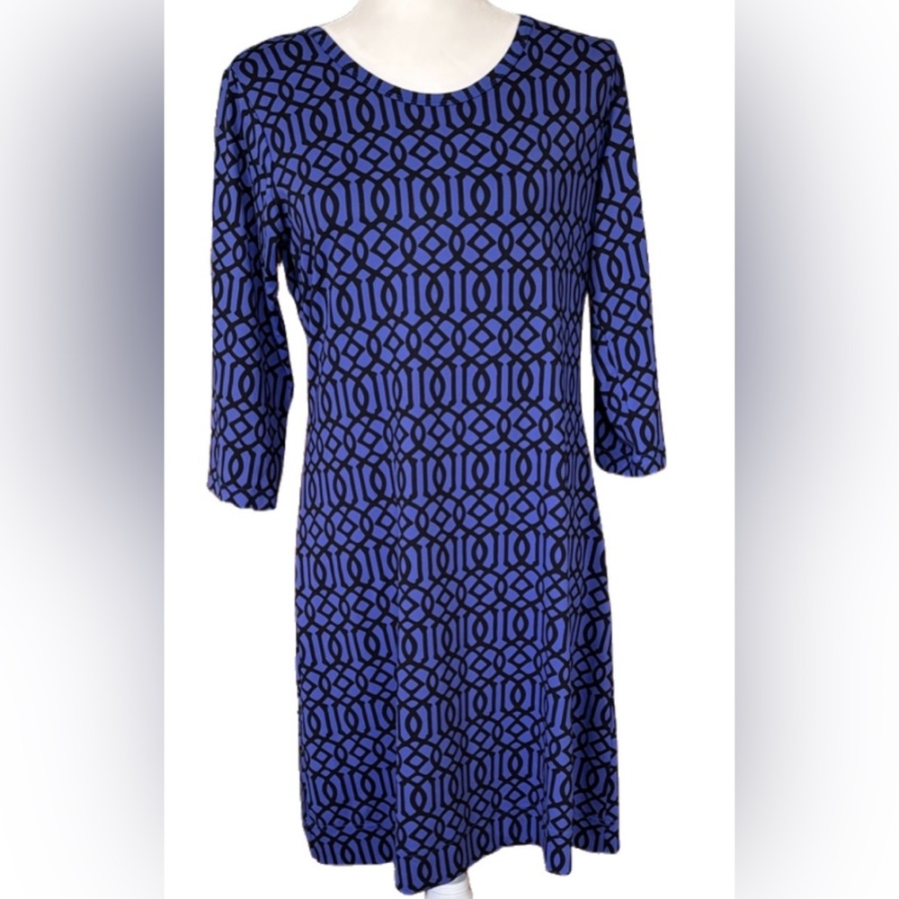 Lulu-B UPF 50+ Pull Over 3/4 Sleeve Dress Size S Preppy Resort Grandmillenial